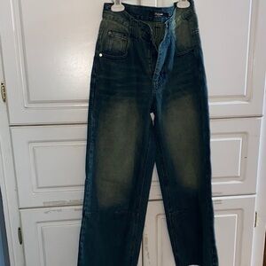 Jaded London Dark Blue Flare Jeans